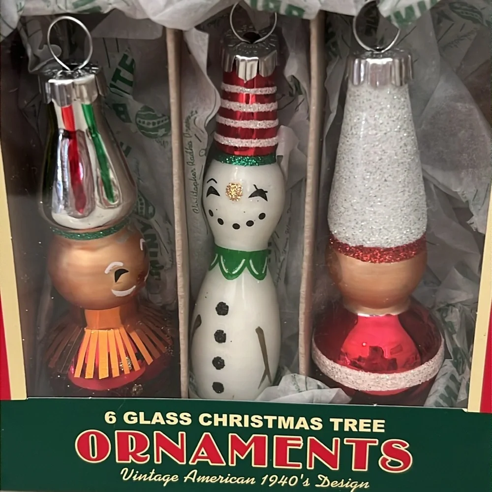 NWT Christopher Radko Shiny Brite 2.5” decorated glass Christmas or figures